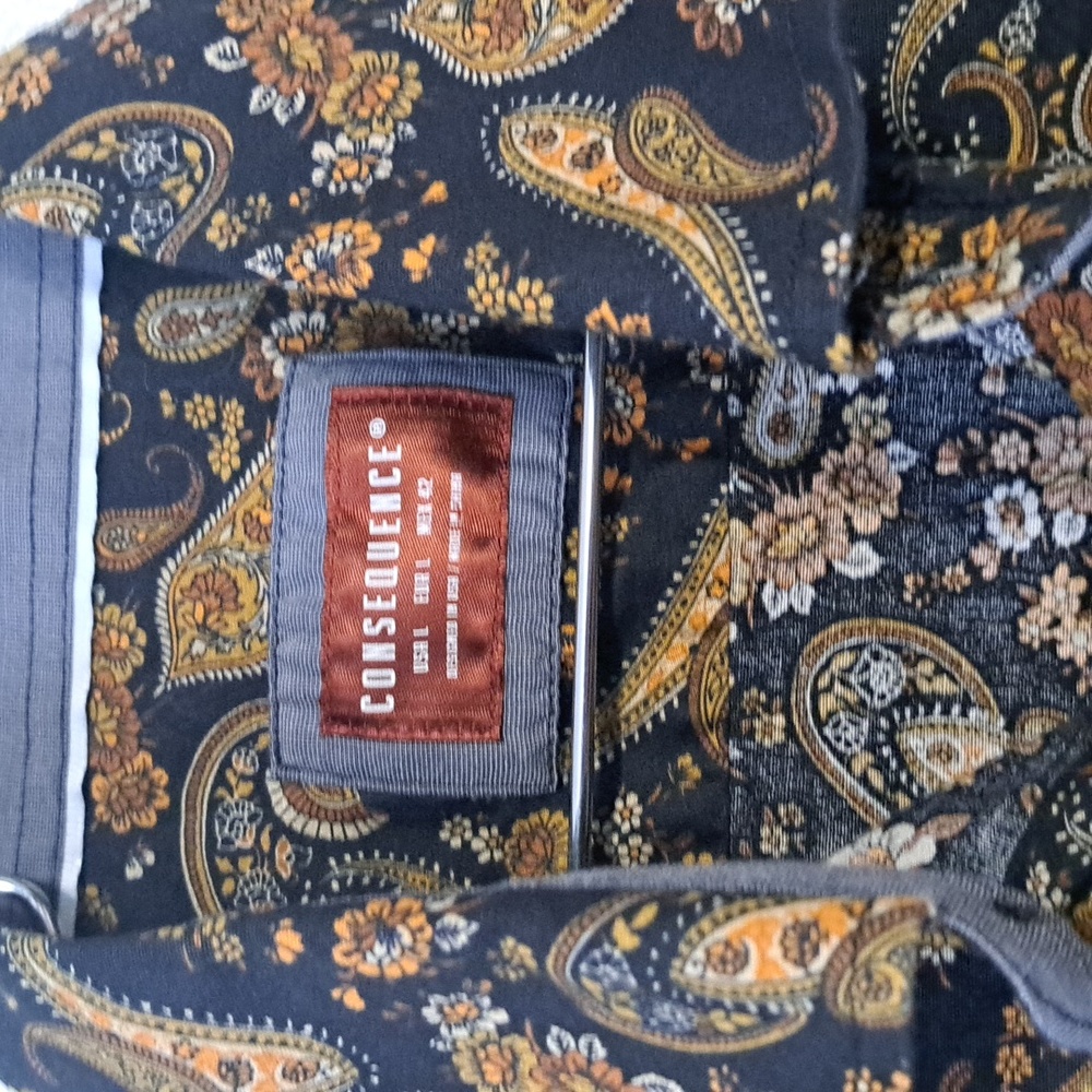 Consequence Paisley Shirt Large Button Front Boho… - image 2